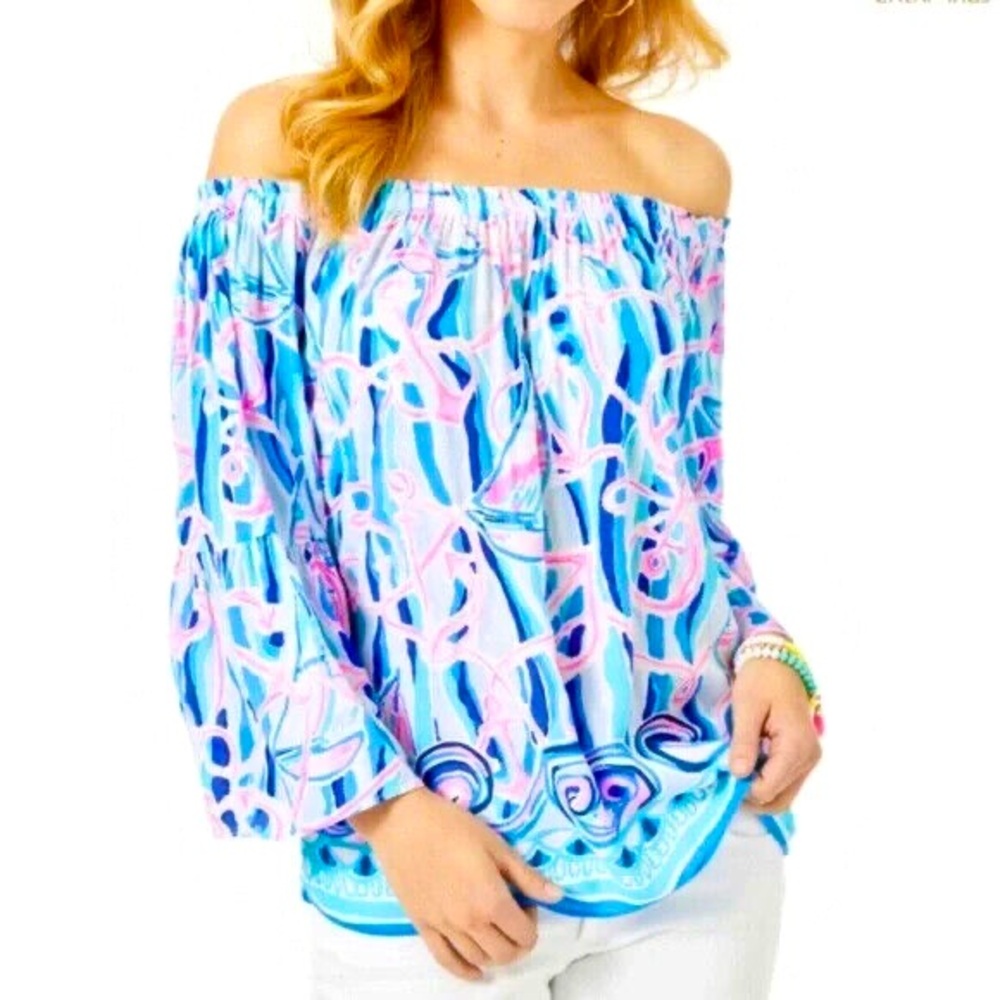 Lilly Pulitzer (off the shoulder)  Nevie blouse